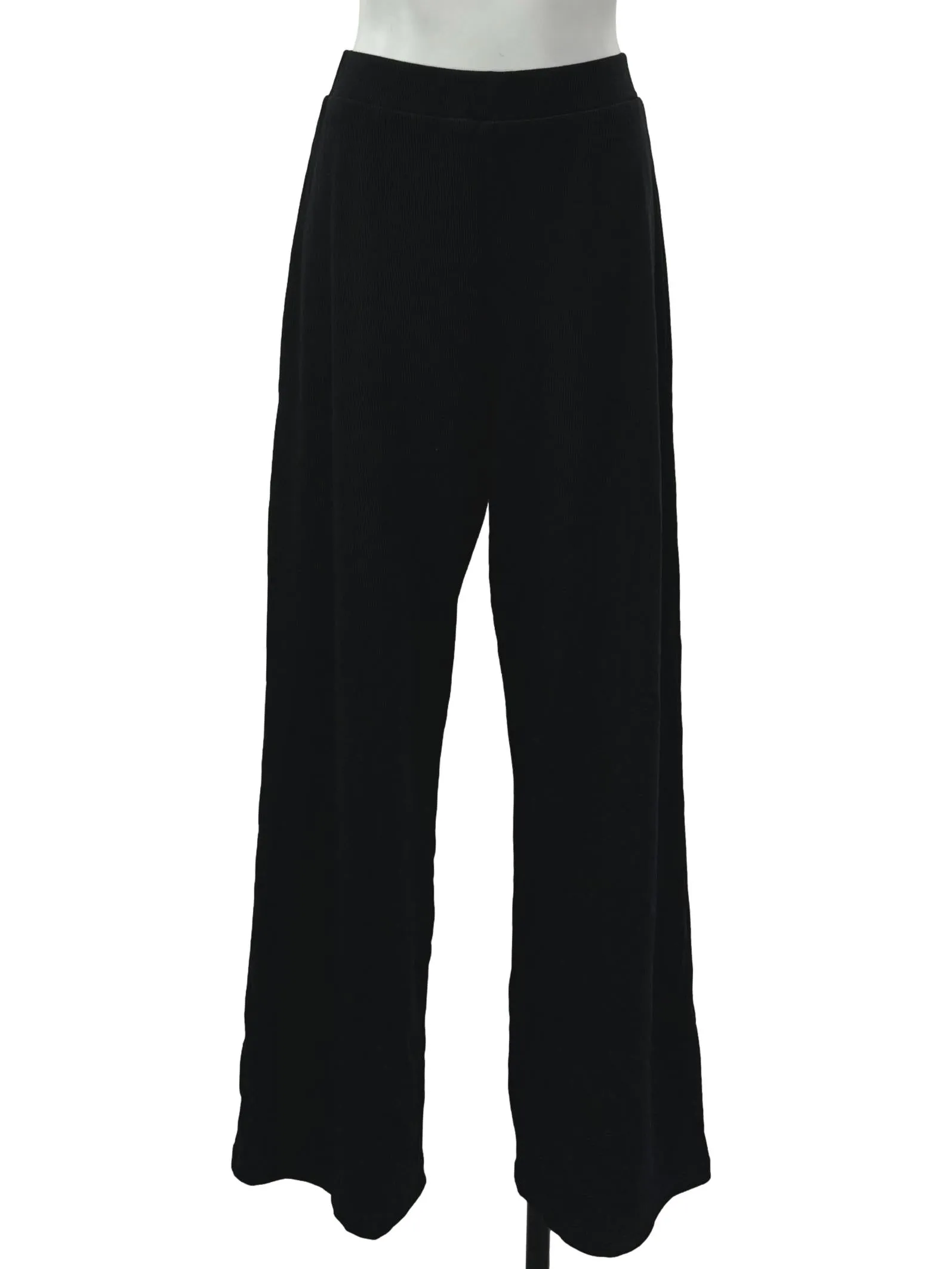 Black Ribbed Regular Pants