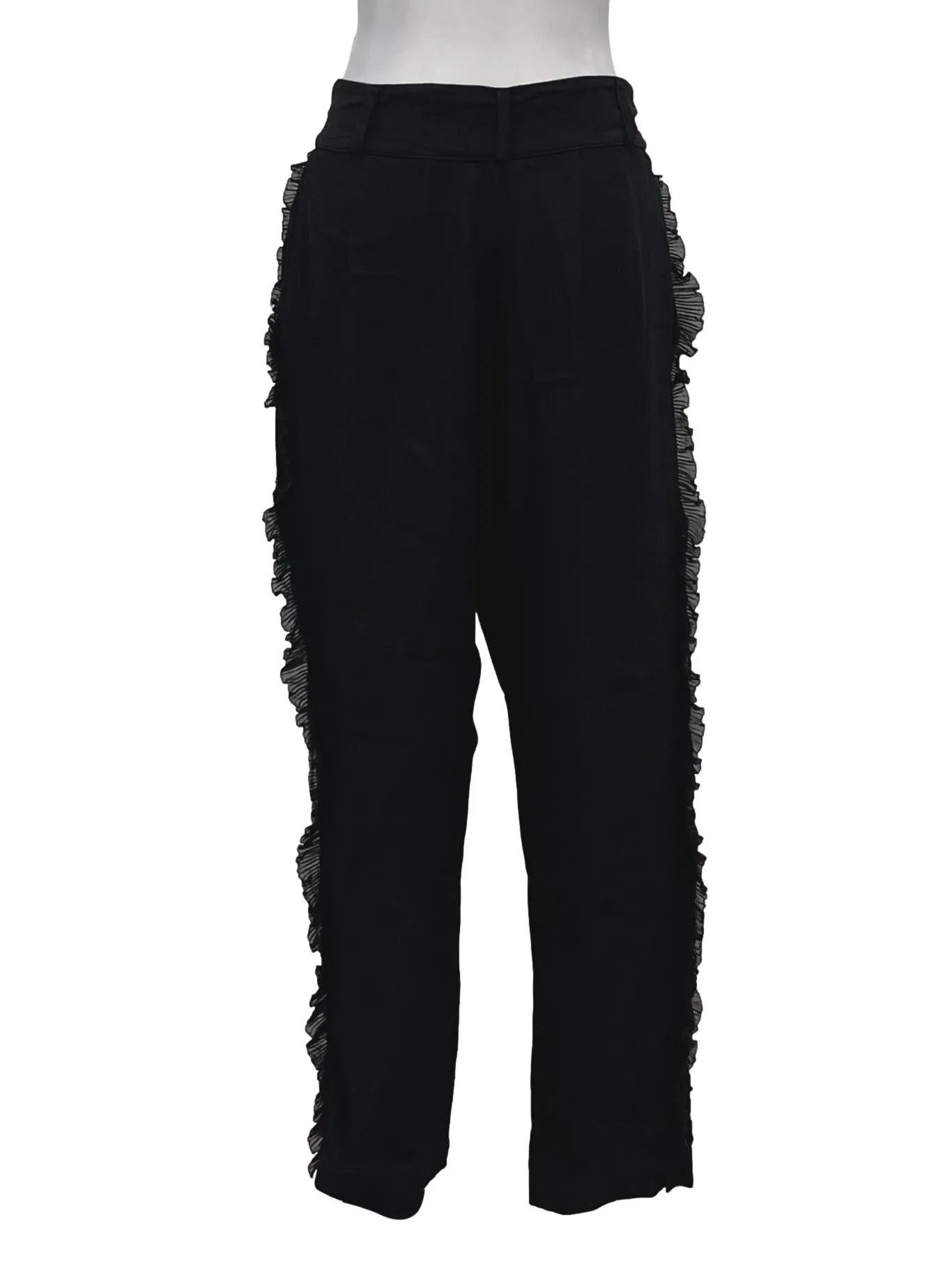 Black Side Ruffle Pants