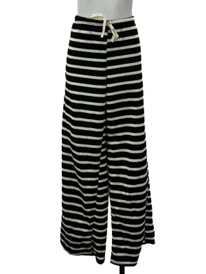 Black Stripes Ribbed Pants