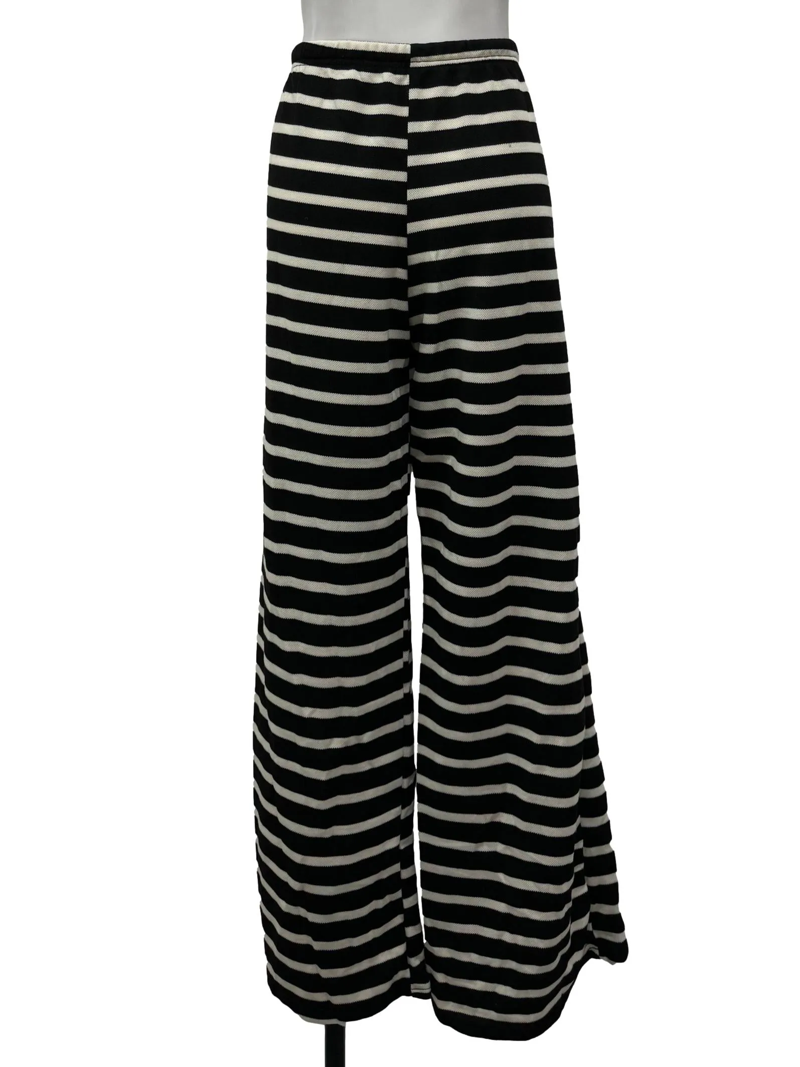 Black Stripes Ribbed Pants