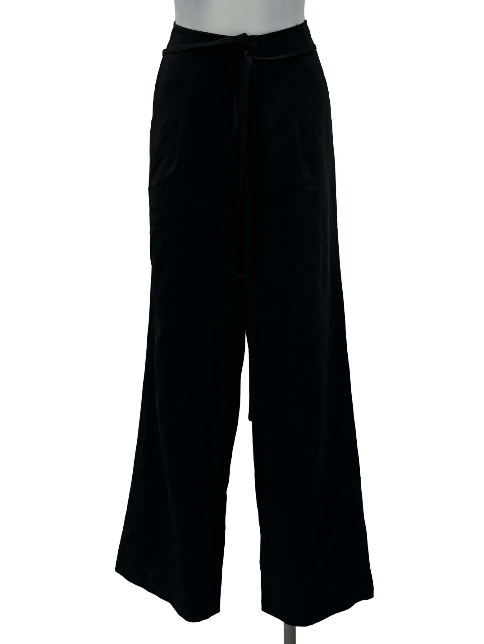 Black Tie Straight Pants