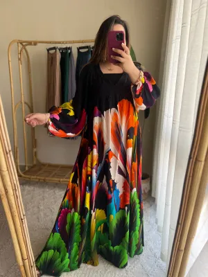 Black V Neck Bahamas Dress