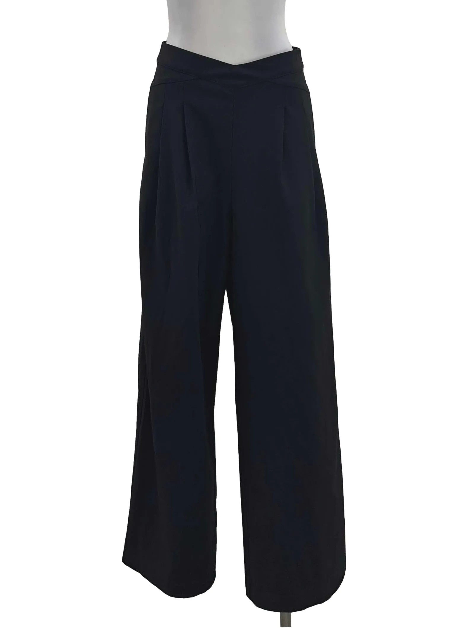 Black V Waist Long Pants