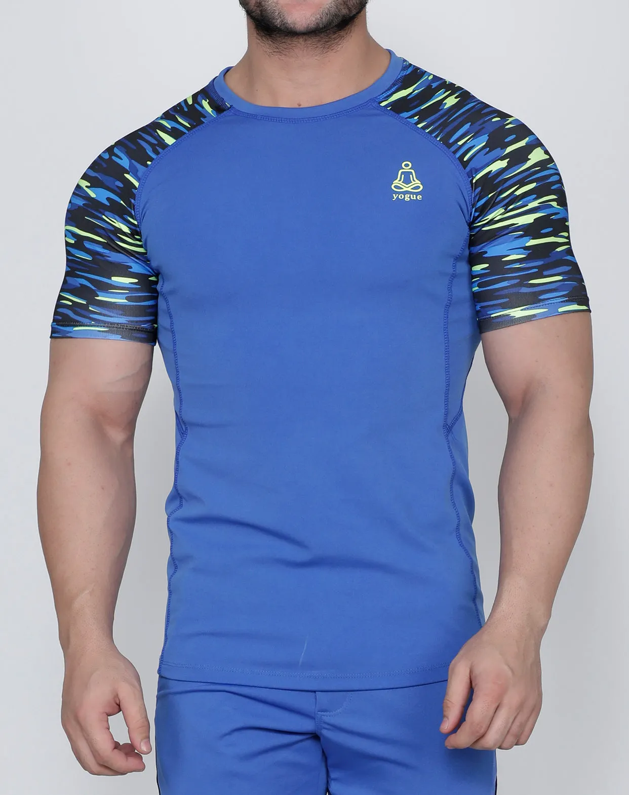 Blue & Black Illusion Compression T-Shirt