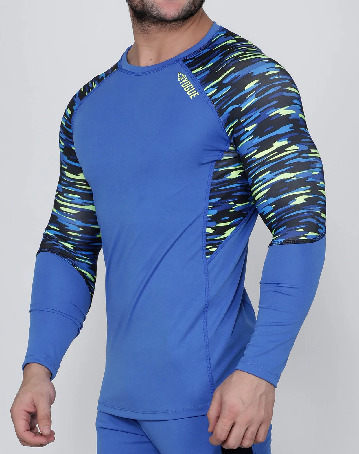 Blue Black Illusion Full Sleeve Compression