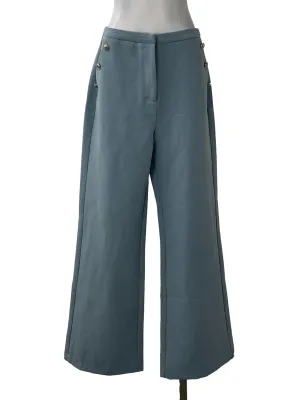 Blue Buttons Straight Pants