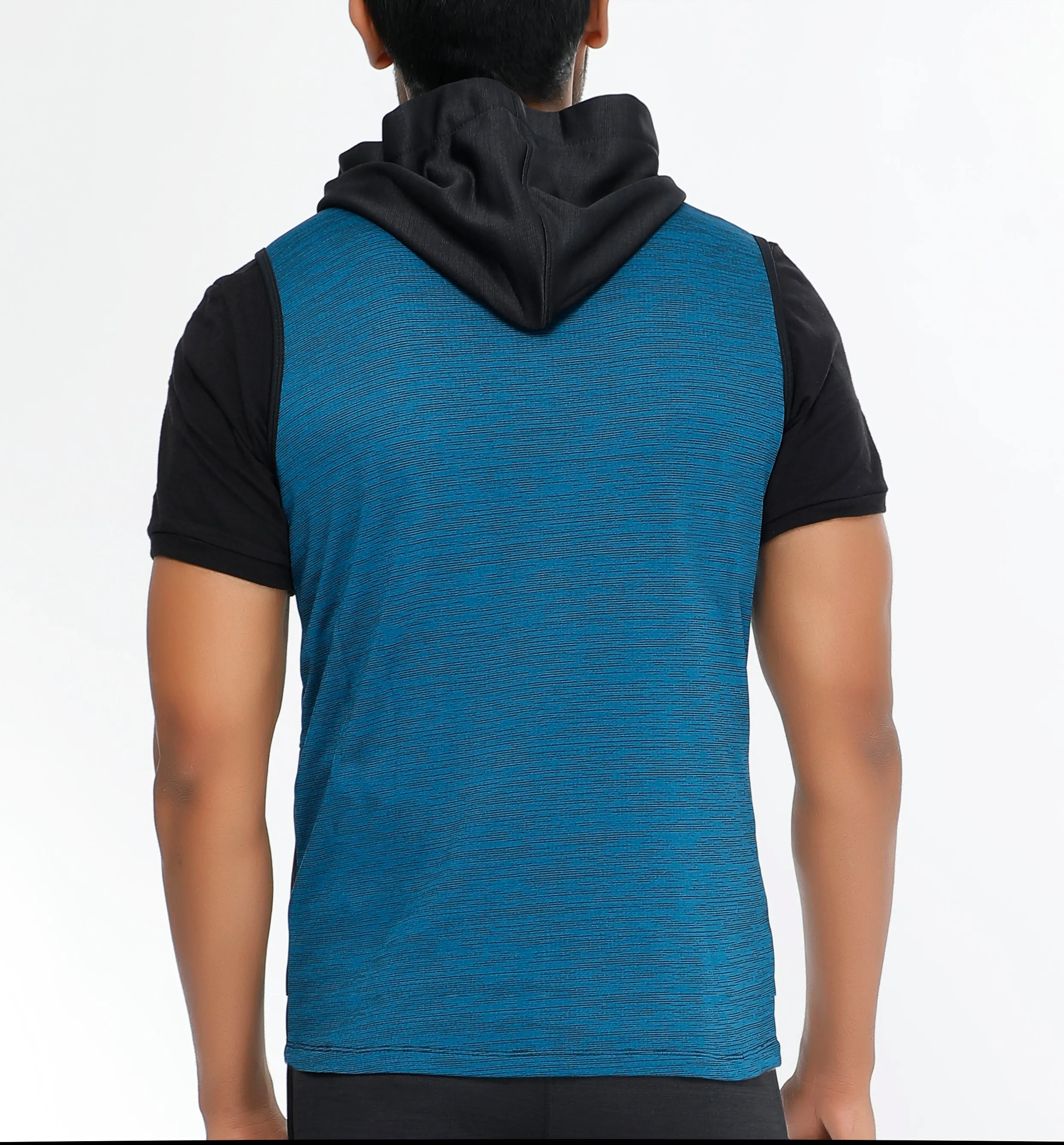 Blue Sleeveless Hoodie