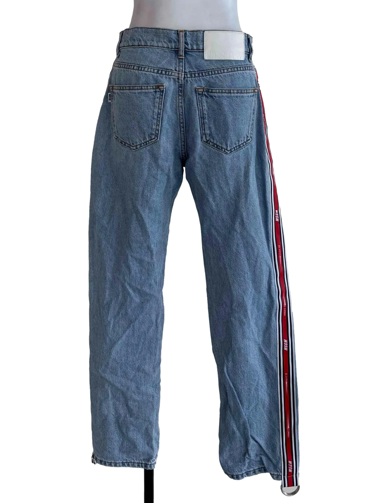 Blue Stone With Side Red Lines Pants