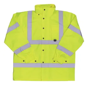Boss Hi-Vis Yellow Polyester Rain Jacket XL