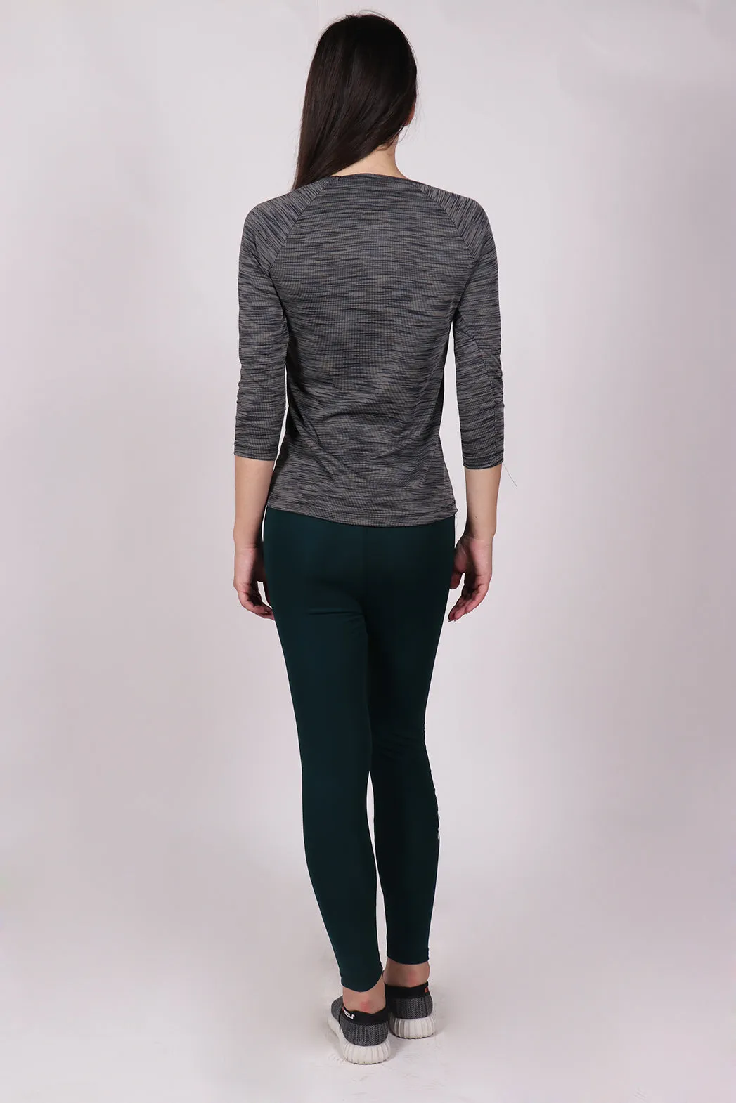 Bottle Green Tights with Glitter Logo