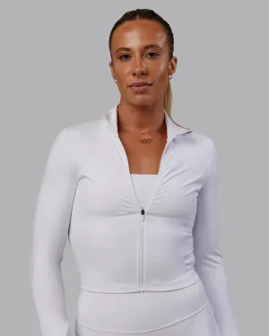 Bree Masters Stride Zip Through Cropped Jacket - White