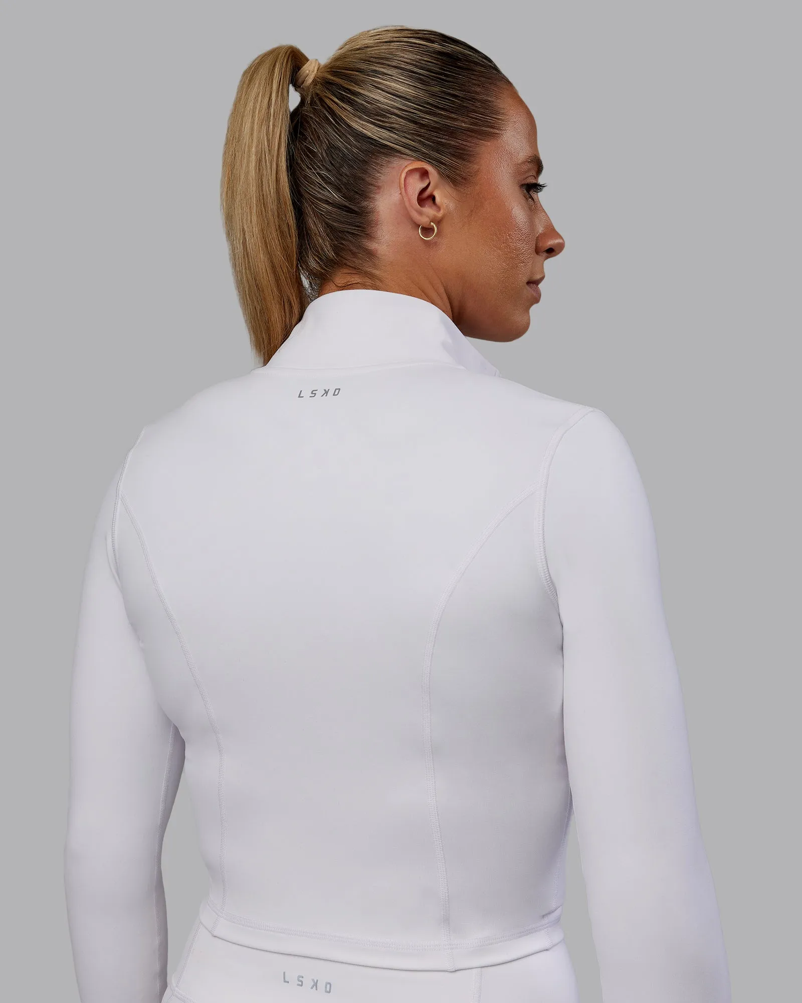 Bree Masters Stride Zip Through Cropped Jacket - White