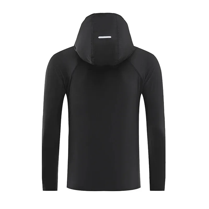 Bright Running Jacket Reflective Summer Quick Dry Gym Coat Hooded Jogging Sun Protection Fishing Outdoor Hiking Breathable Thin Jackets