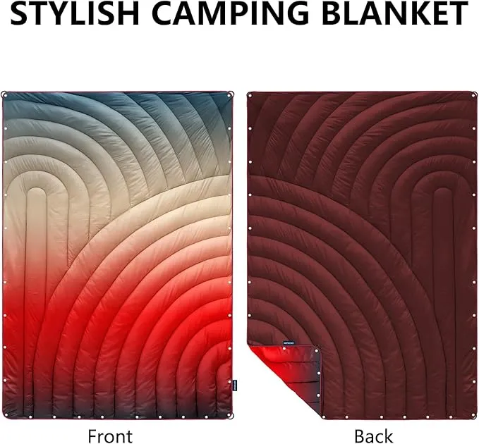 Camping Blanket,Packable Down Alternative Puffy Printed Camping Blanket Lightweight Outdoor Blanket for Camping,Traveling, Stadium, Hiking, Picnics