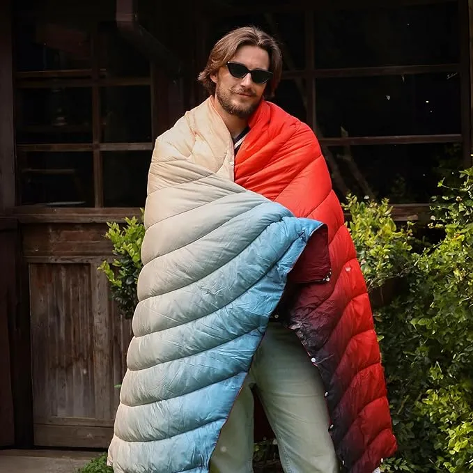 Camping Blanket,Packable Down Alternative Puffy Printed Camping Blanket Lightweight Outdoor Blanket for Camping,Traveling, Stadium, Hiking, Picnics