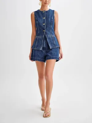 Casual Business Sleeveless Jean Blazer Vest Tops