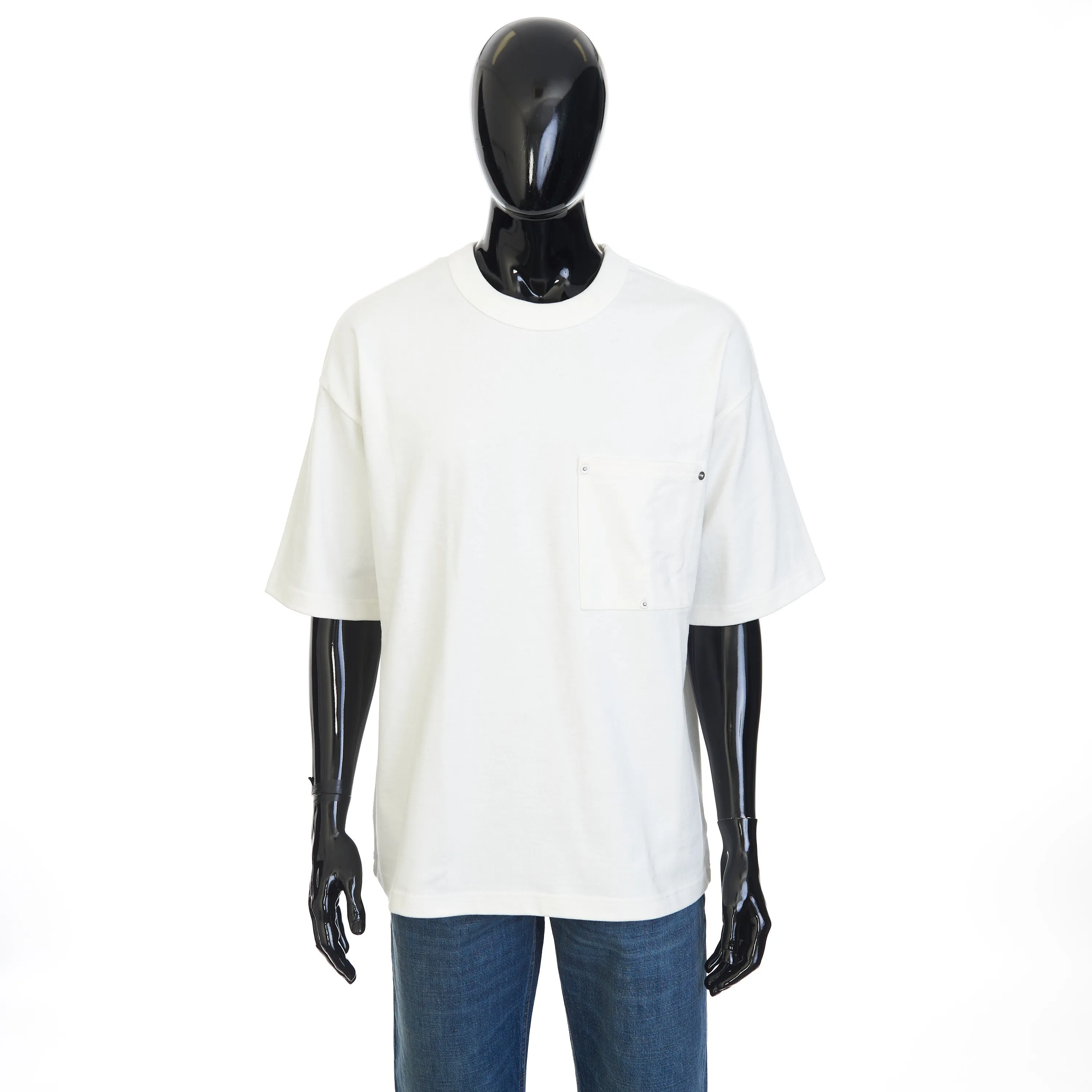 Chalk White T-Shirt - Japanese Jersey, Pocket, Loose Fit