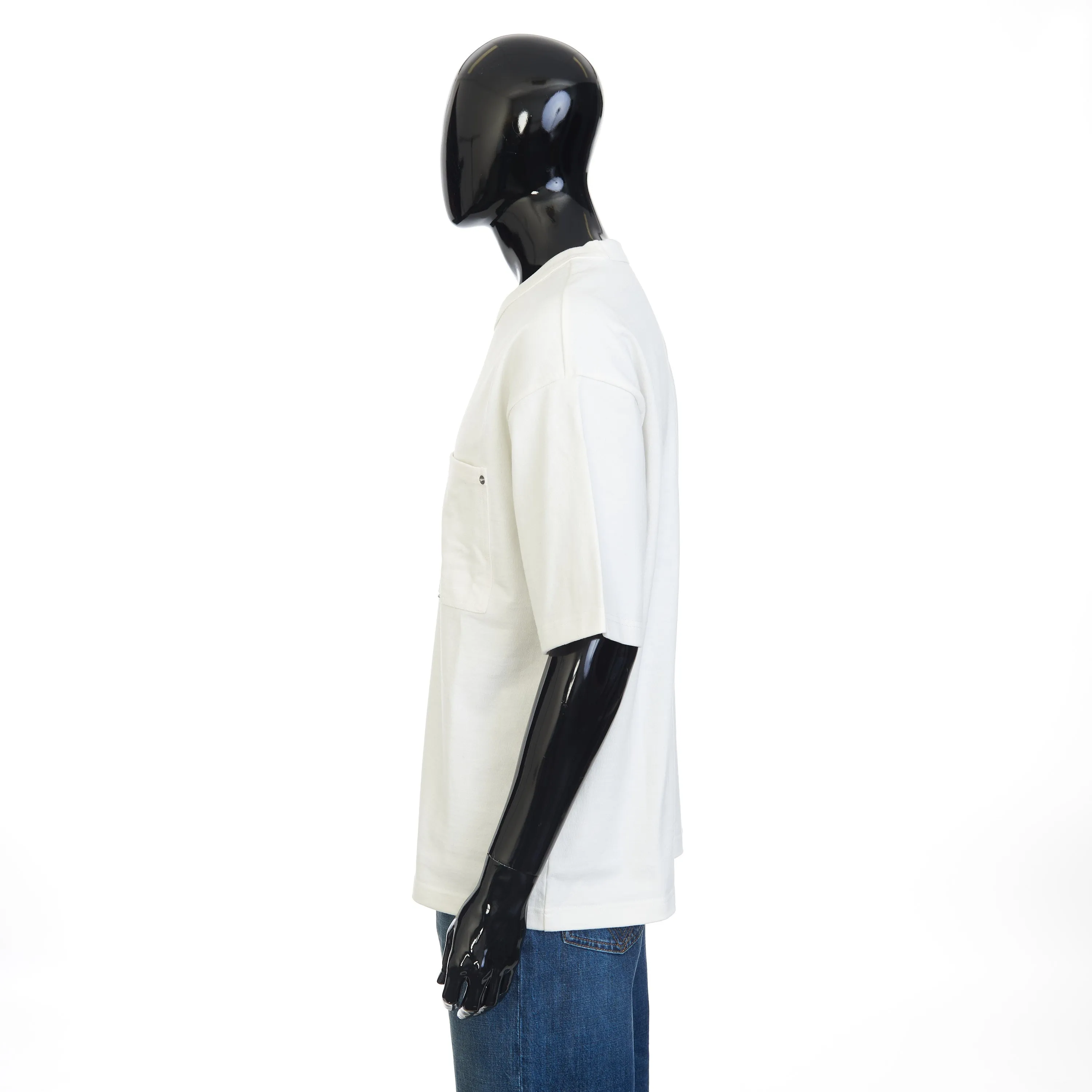 Chalk White T-Shirt - Japanese Jersey, Pocket, Loose Fit