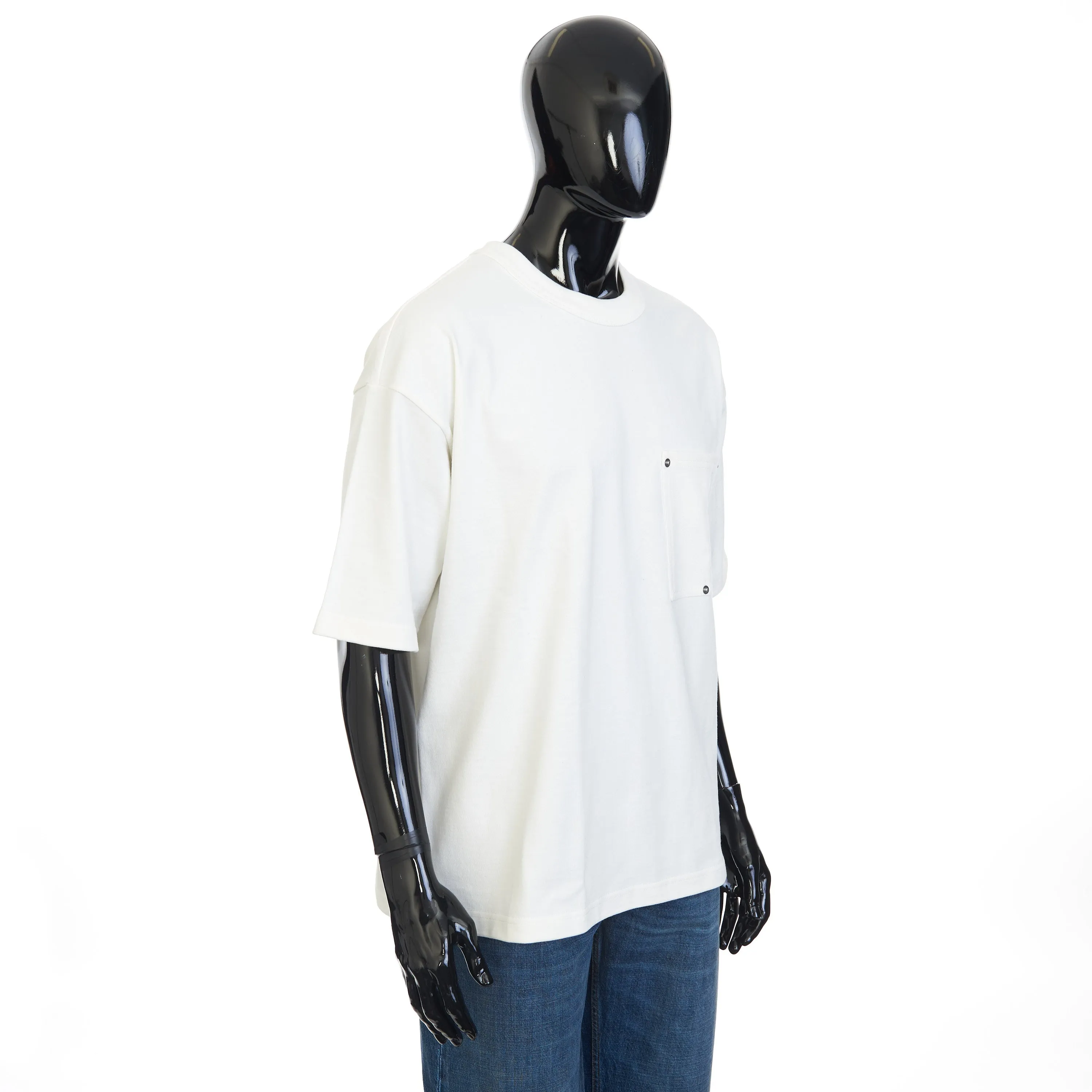 Chalk White T-Shirt - Japanese Jersey, Pocket, Loose Fit