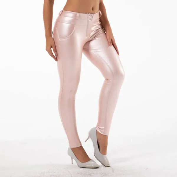 Cheeky Pink PU Butt Lift Pants