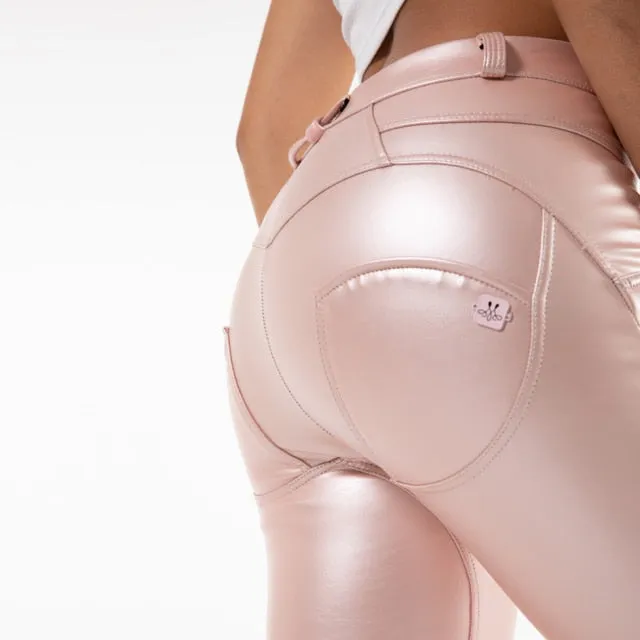 Cheeky Pink PU Butt Lift Pants