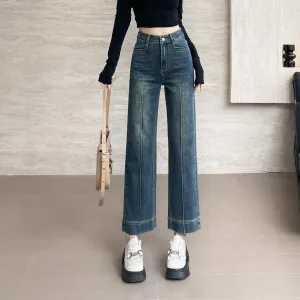 Chic Solid High-Waisted Straight Leg Jeans for Women