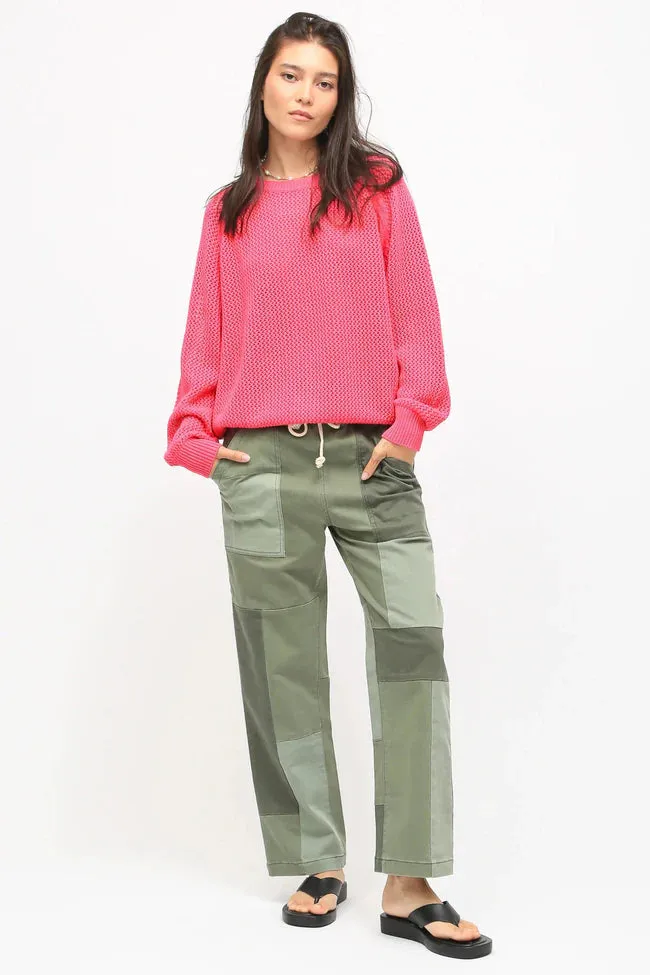 Chloe Cotton Sweater - Hot Pink