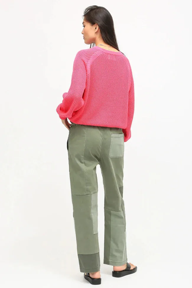 Chloe Cotton Sweater - Hot Pink