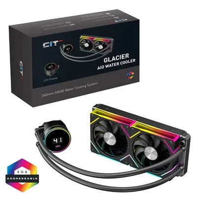 CiT Pro Glacier 240mm ARGB AIO CPU Cooler – Silent & High-Performance