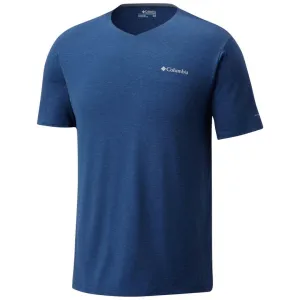 Columbia Men Blue Tech Trail Vneck T-Shirt