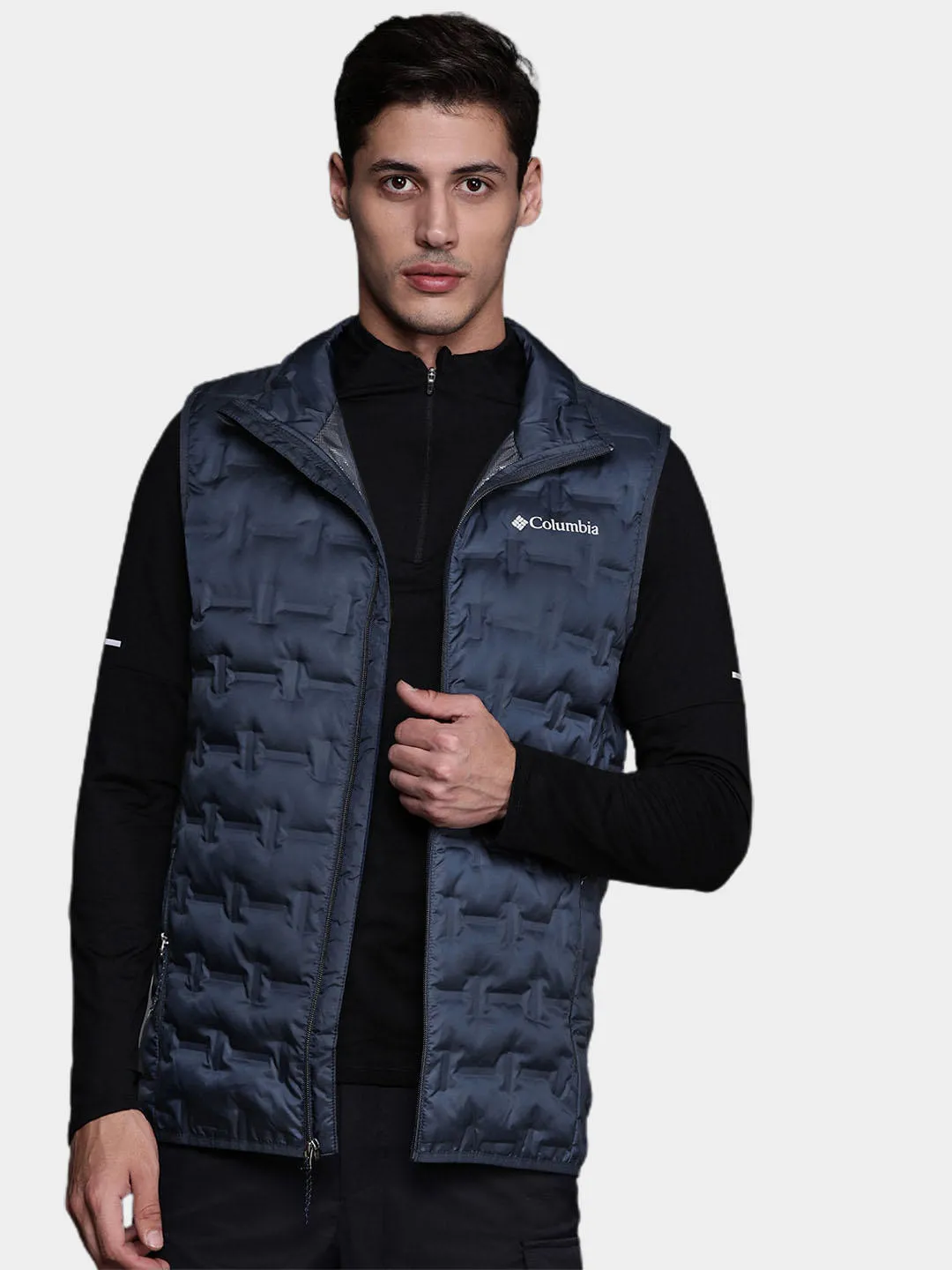 Columbia Men Navy Blue Delta Ridge Down Vest
