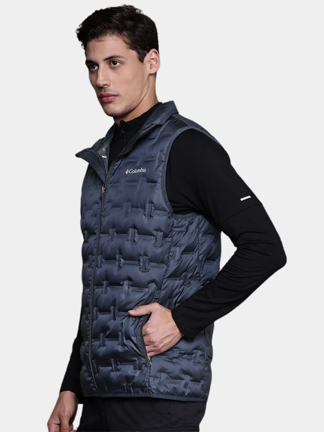 Columbia Men Navy Blue Delta Ridge Down Vest