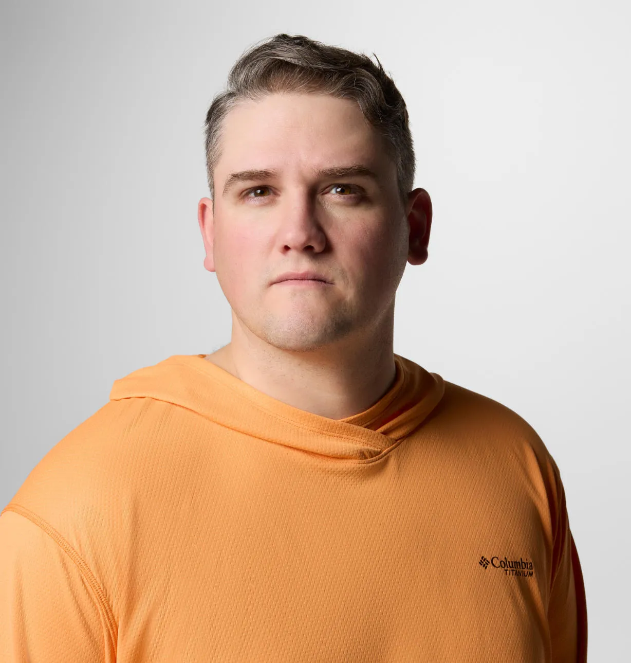 Columbia Mens Orange Omni-Shade Broad Spectrum Air Flow Summit Valley Hoodie Tshirt