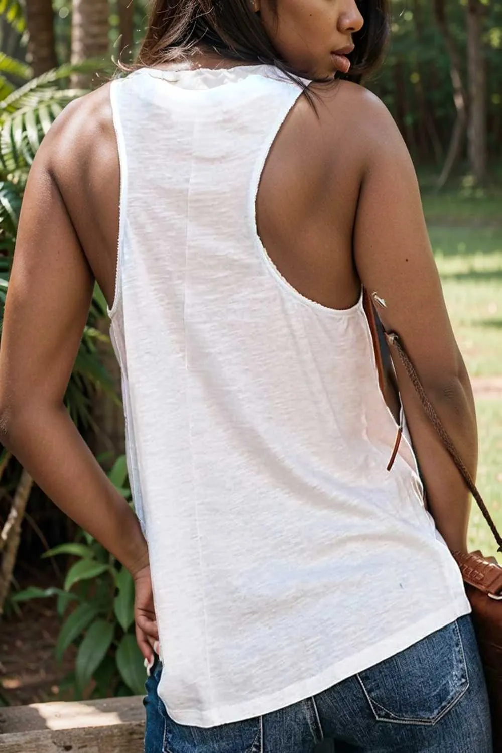comfort sleeveless v neck tank top in solid colors