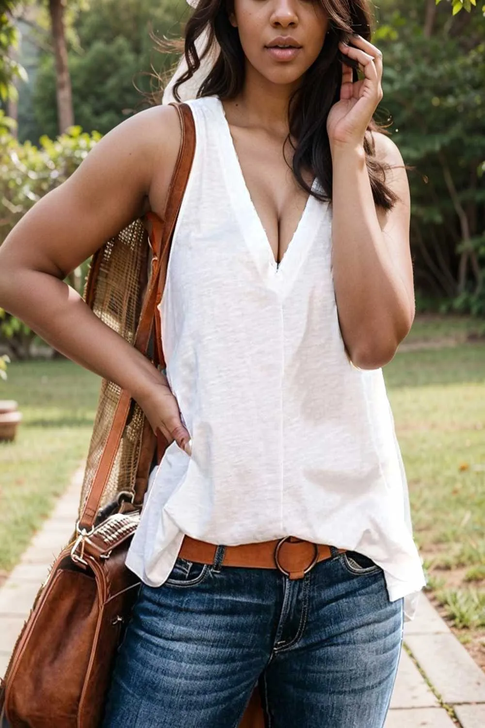 comfort sleeveless v neck tank top in solid colors