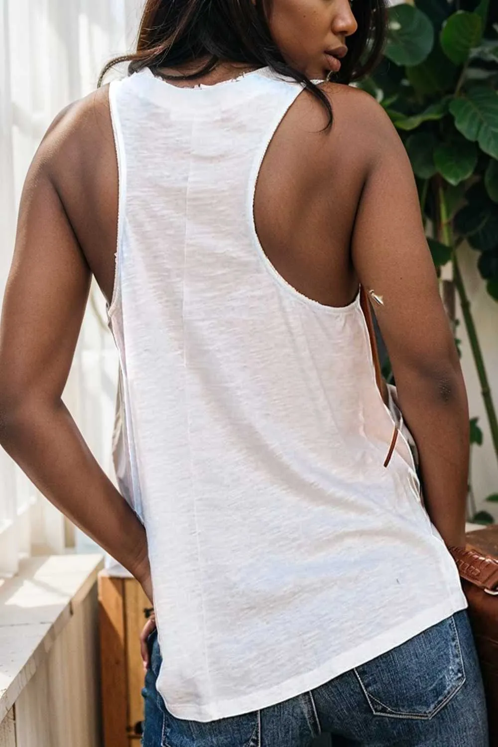 comfort sleeveless v neck tank top in solid colors