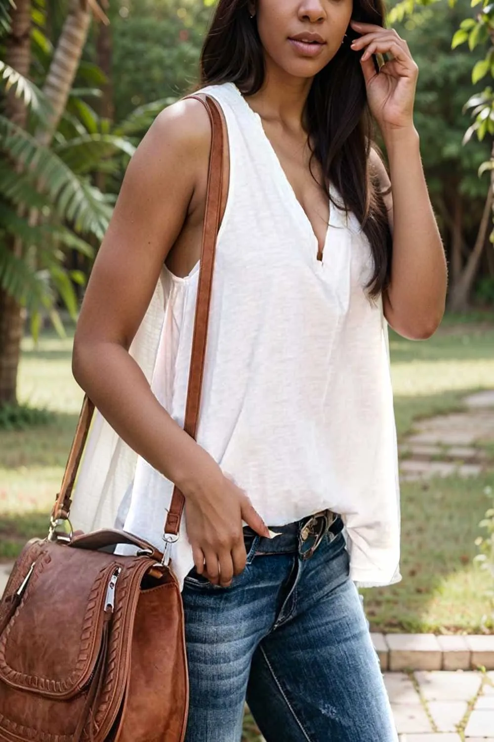 comfort sleeveless v neck tank top in solid colors