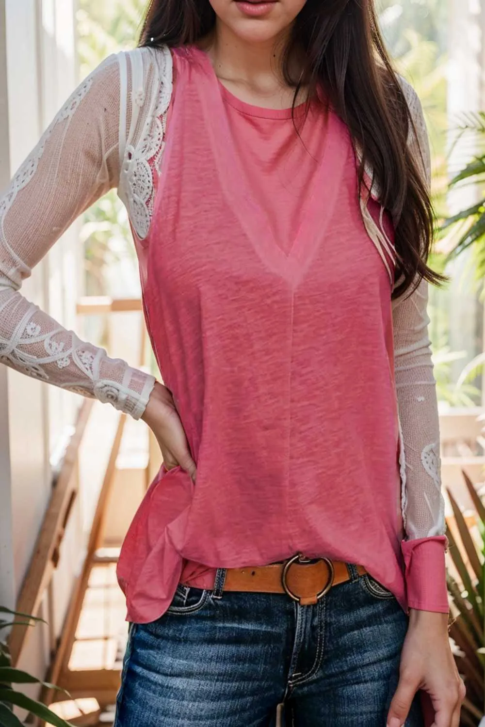 comfort sleeveless v neck tank top in solid colors