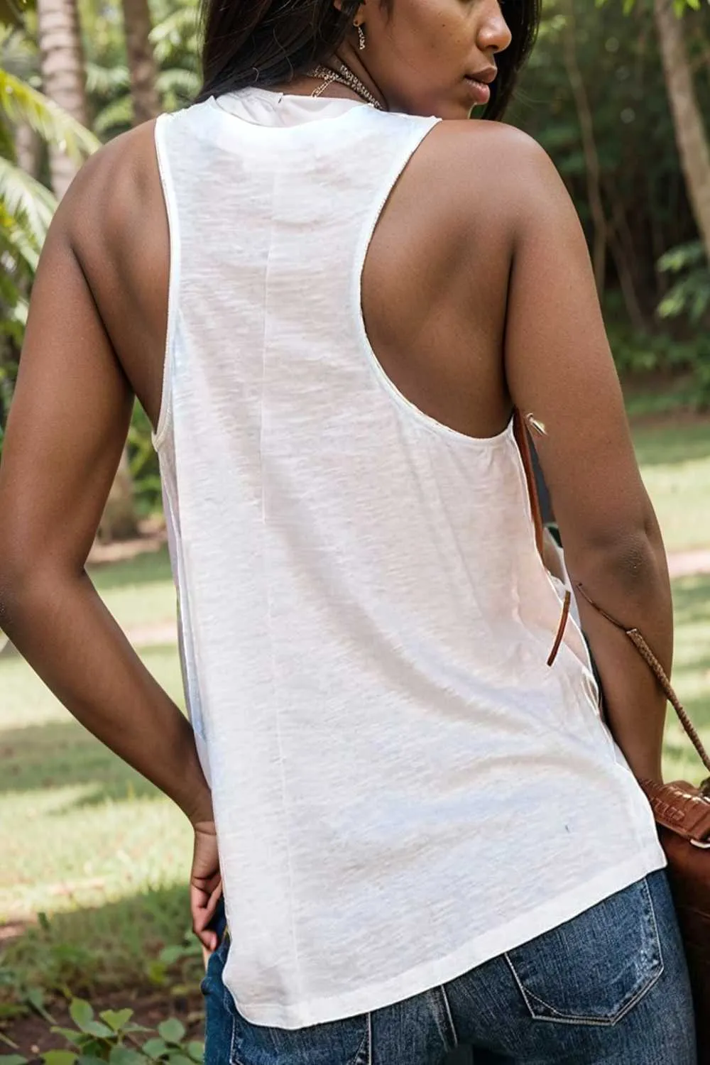 comfort sleeveless v neck tank top in solid colors