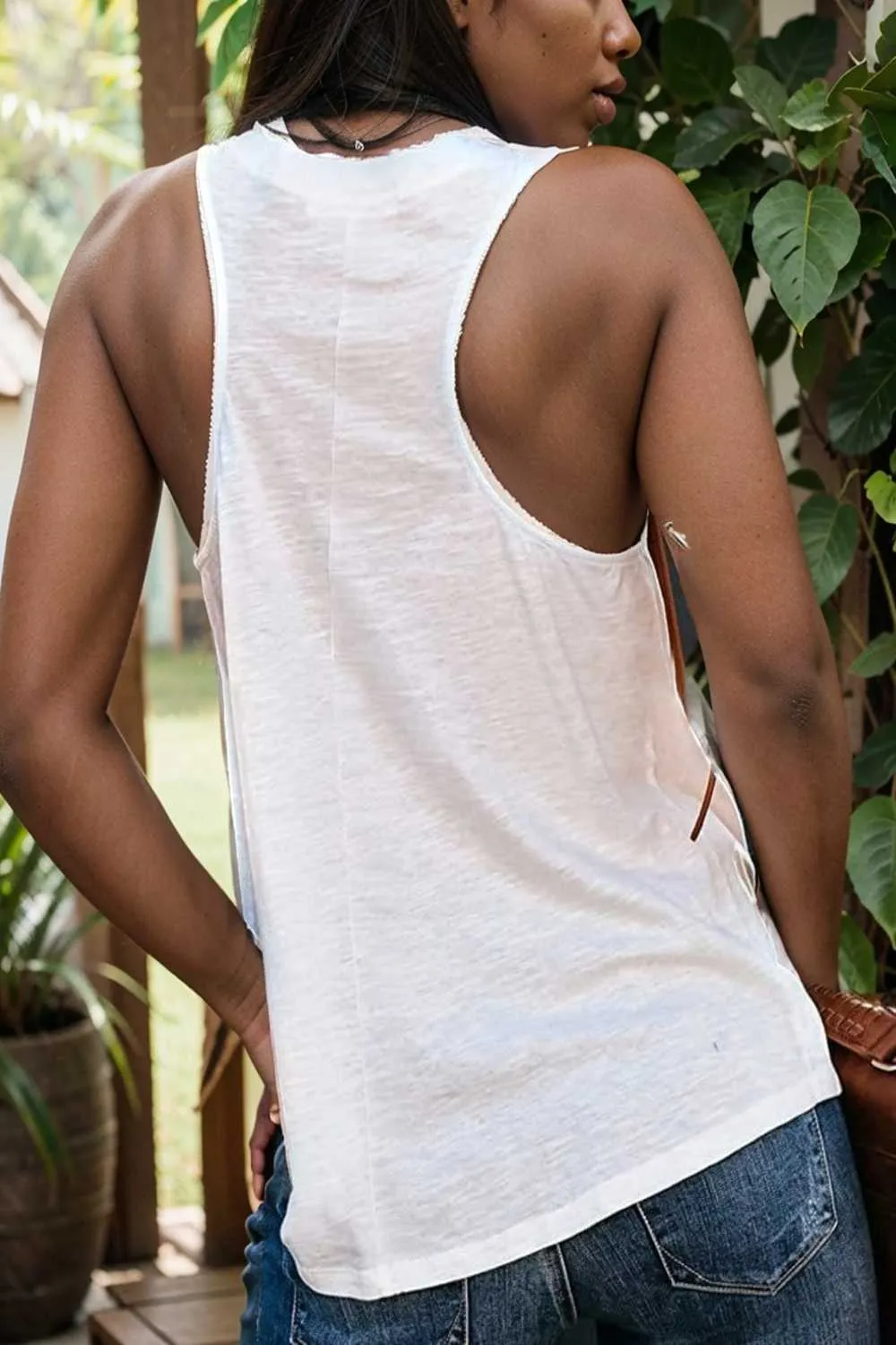 comfort sleeveless v neck tank top in solid colors