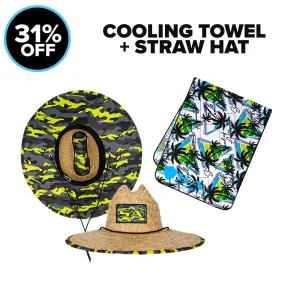 COOLING TOWEL & STRAW HAT
