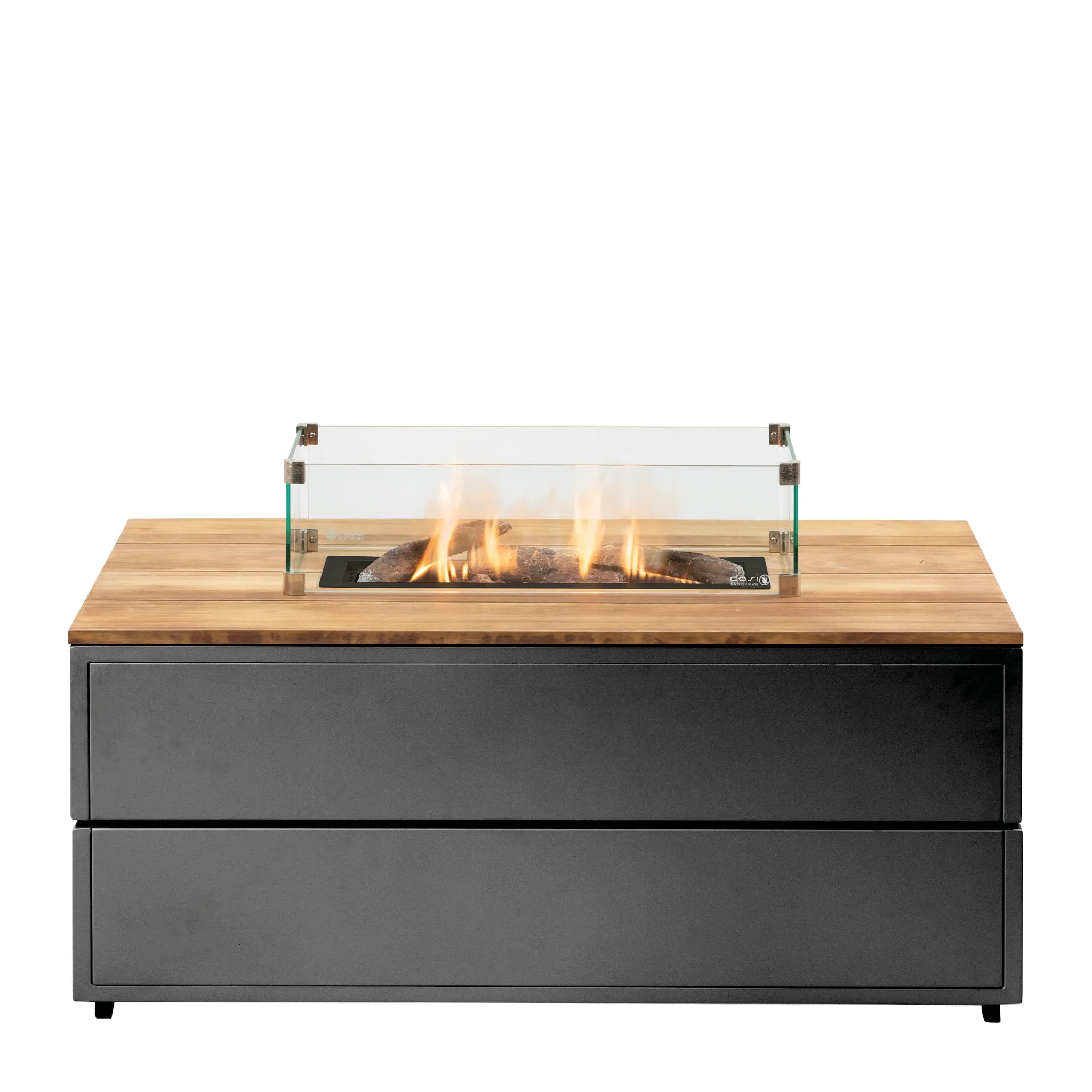 Cosi - Cosipure 120 Rectangular Fire Pit Black and Teak