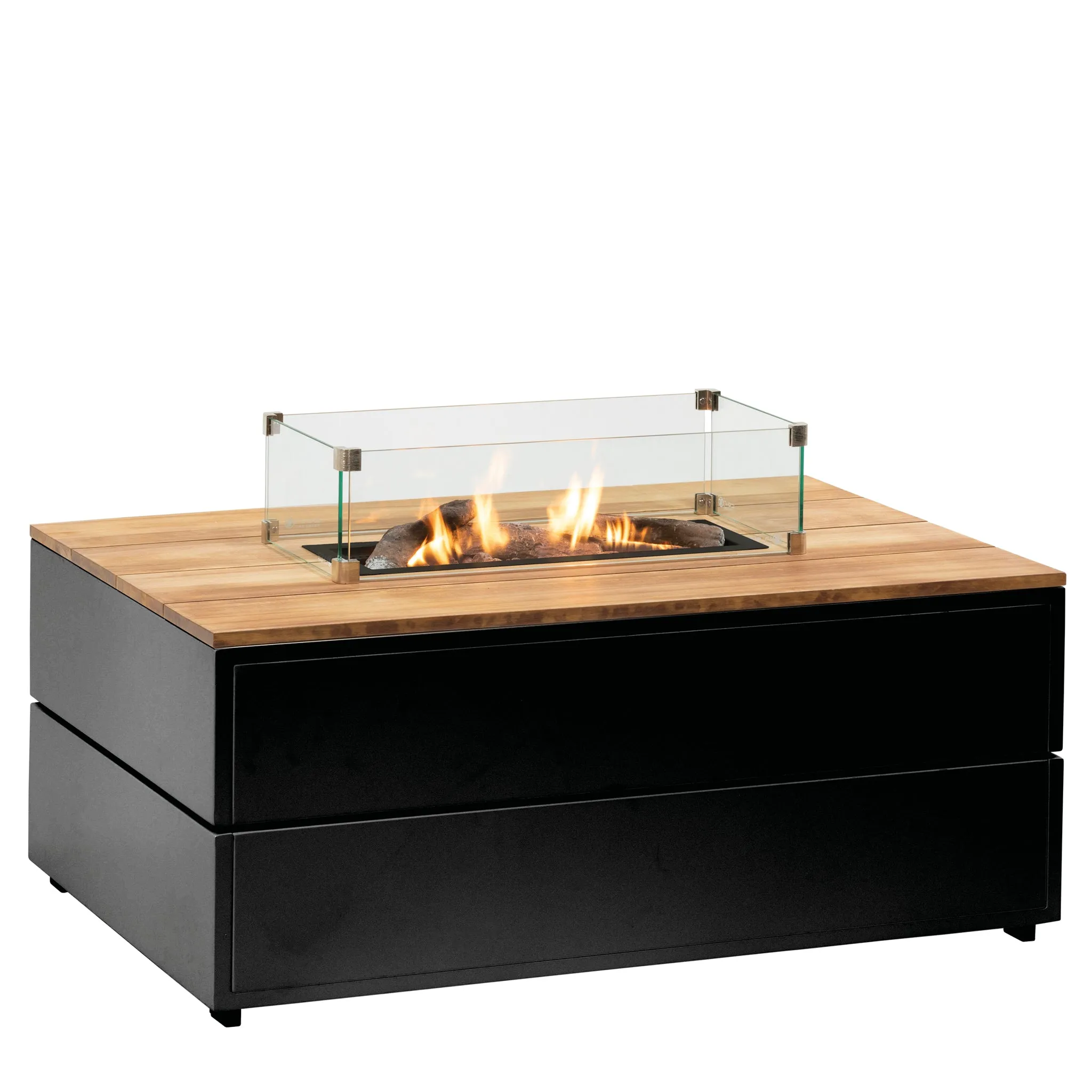 Cosi - Cosipure 120 Rectangular Fire Pit Black and Teak