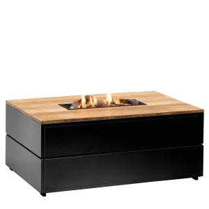 Cosi - Cosipure 120 Rectangular Fire Pit Black and Teak