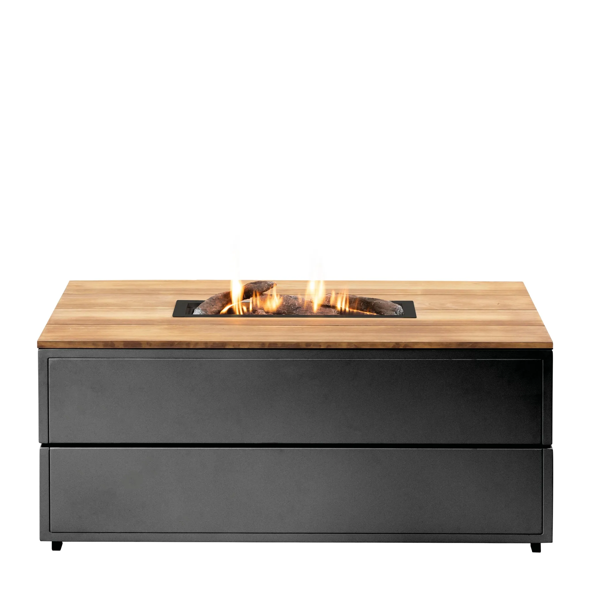 Cosi - Cosipure 120 Rectangular Fire Pit Black and Teak