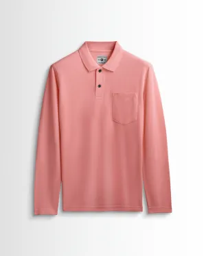 Cotton Polo Full Sleeve Unisex Pocket Light Orange