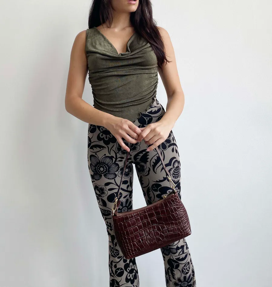 Cowl Neck Jersey Handkerchief Hem Sleeveless Top