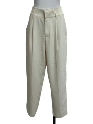Cream White Double Clasp Pants