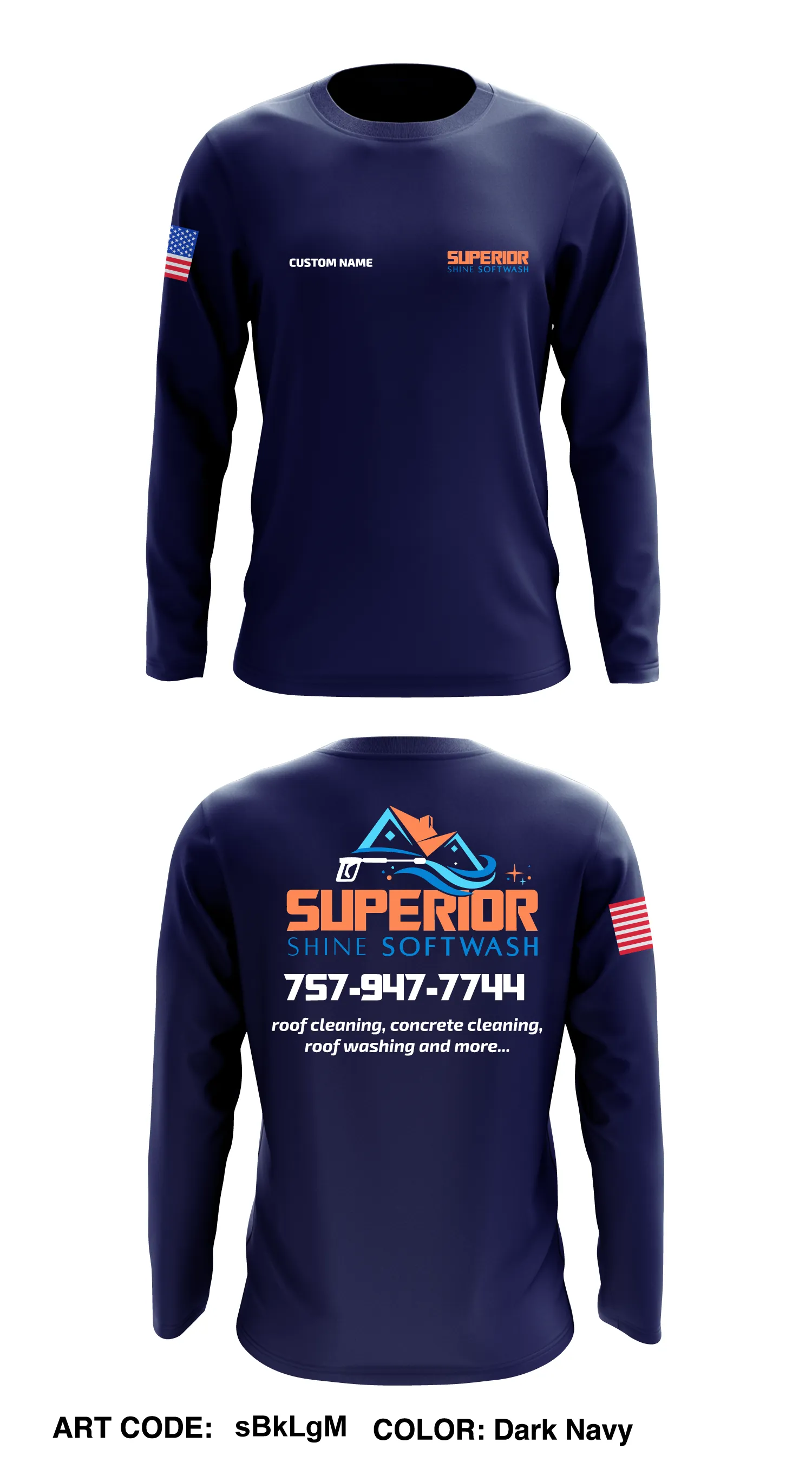 CUSTOM Superior Shine Softwash Core Men's LS Performance Tee - sBkLgM