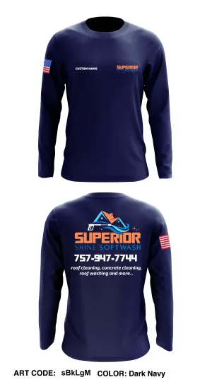 CUSTOM Superior Shine Softwash Core Men's LS Performance Tee - sBkLgM
